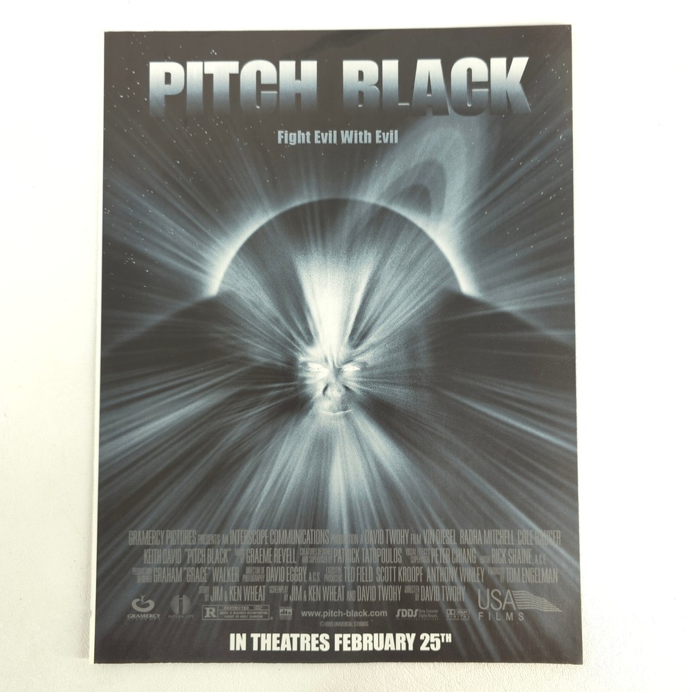 Pitch Black Vin Diesel Cinema Print Ad 2001 Sci-Fi Horror Maxim Movie Room Decor